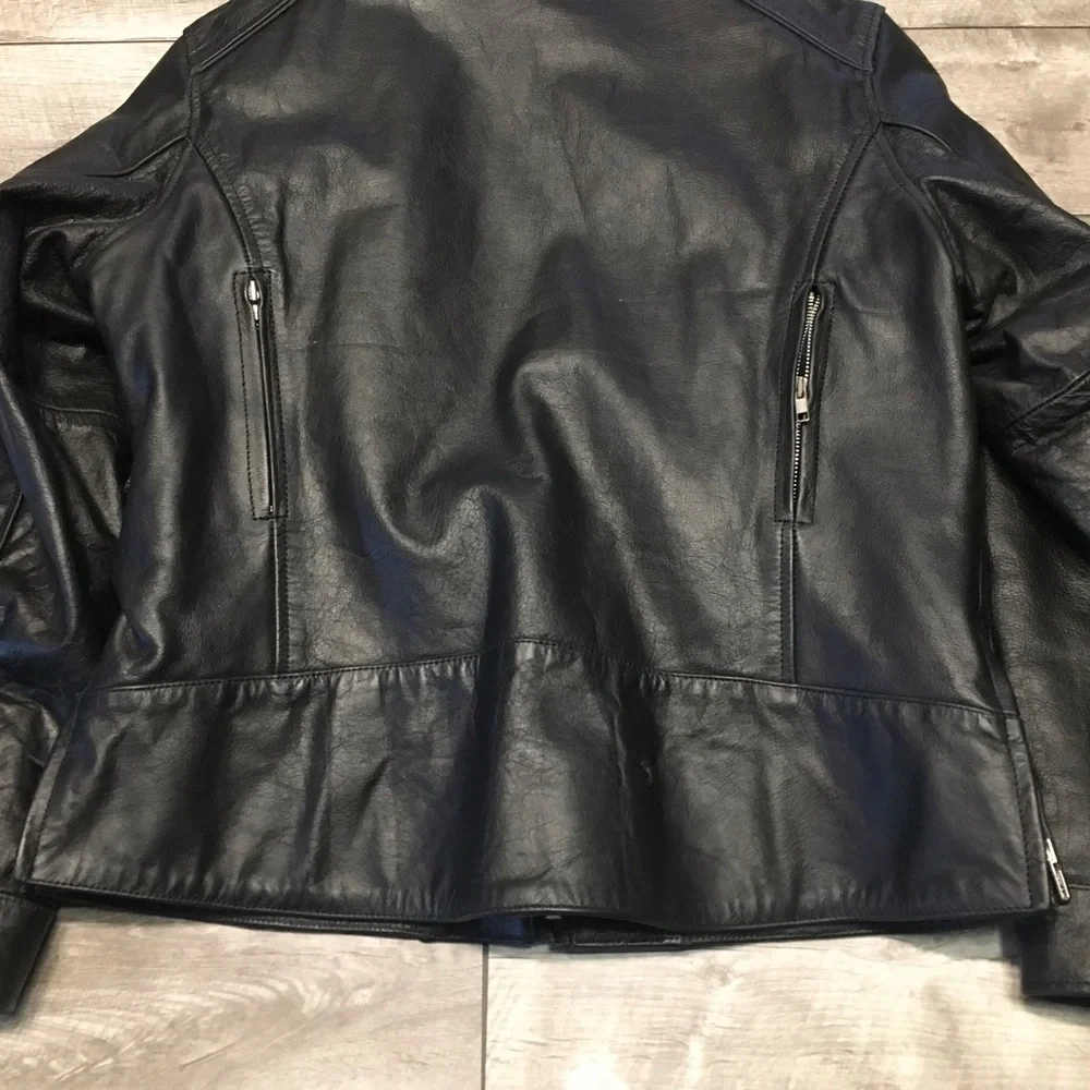 X-Element Biker Cafe Racer Lined Motorcycle Riding Womens Leather Jacket Size XL